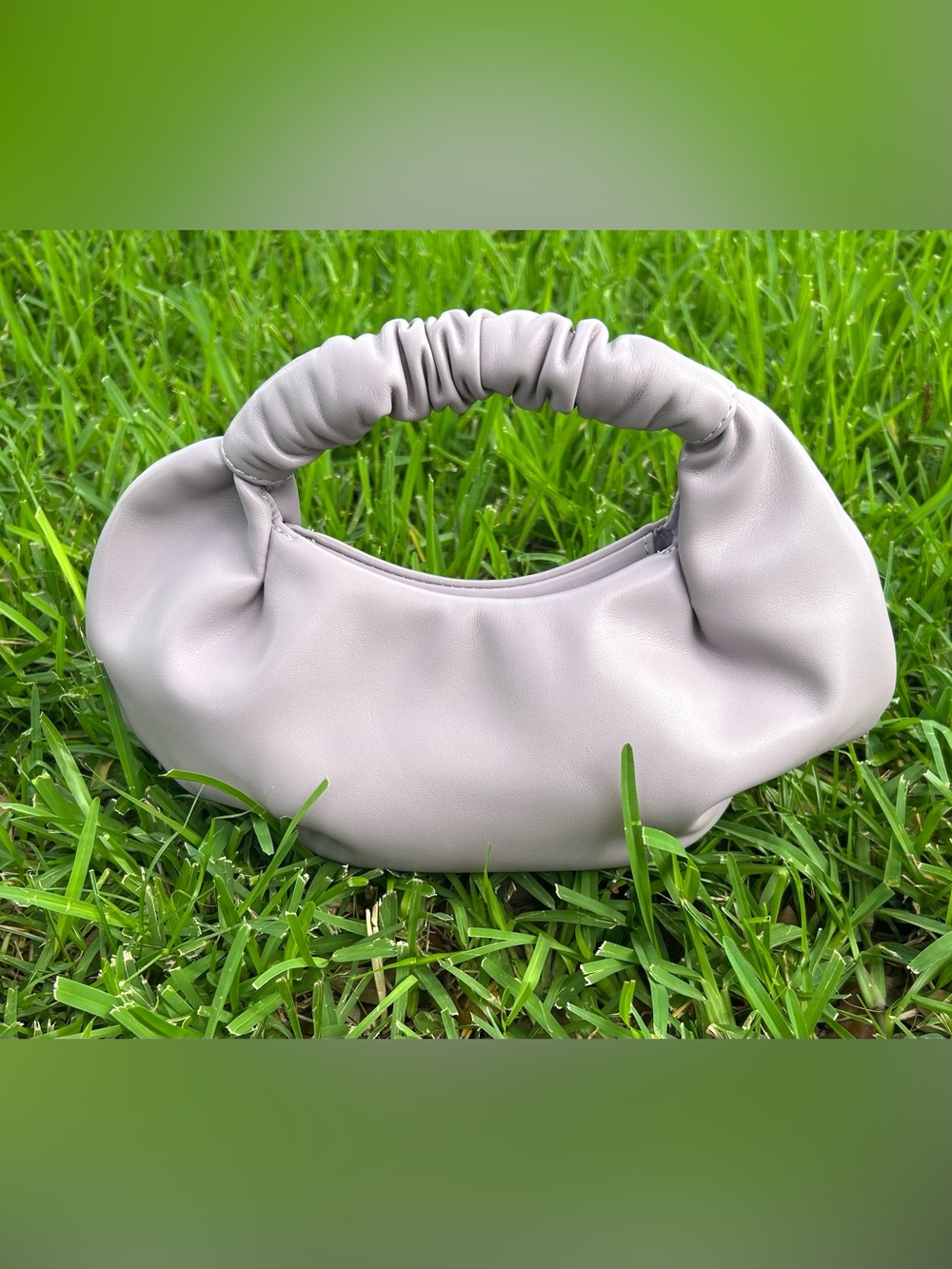 The Drop Ruched Top-Handle Mini Bag in Light Purple
